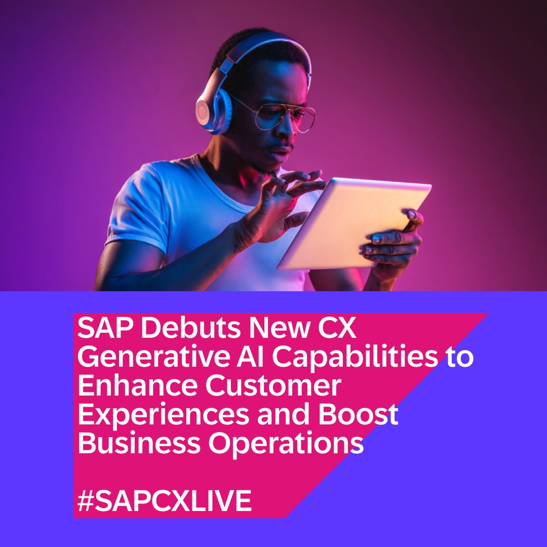 Today at #SAPCXLIVE, we've announced new generative AI capabilities across the SAP Customer Experience portfolio, including SAP’s natural-language generative AI copilot Joule!

📰 Get the news: imsap.co/6017uWUa7 
<a href="/SAPNews/">SAP News</a> #joule