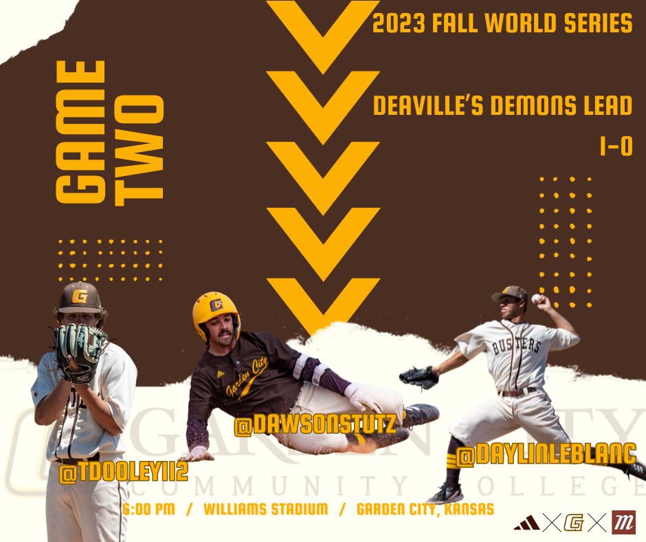 Garden City CC Baseball (@gcccbaseball) on Twitter photo For some it’s a chance to sweep 🧹 
For others it’s a chance at redemption😎
For the fans… It’s Game ✌️ 
6:00 PM / Williams Stadium / Garden City, KS, USA 
#bUSters For some it’s a chance to sweep 🧹 
For others it’s a chance at redemption😎
For the fans… It’s Game ✌️ 
6:00 PM / Williams Stadium / Garden City, KS, USA 
#bUSters