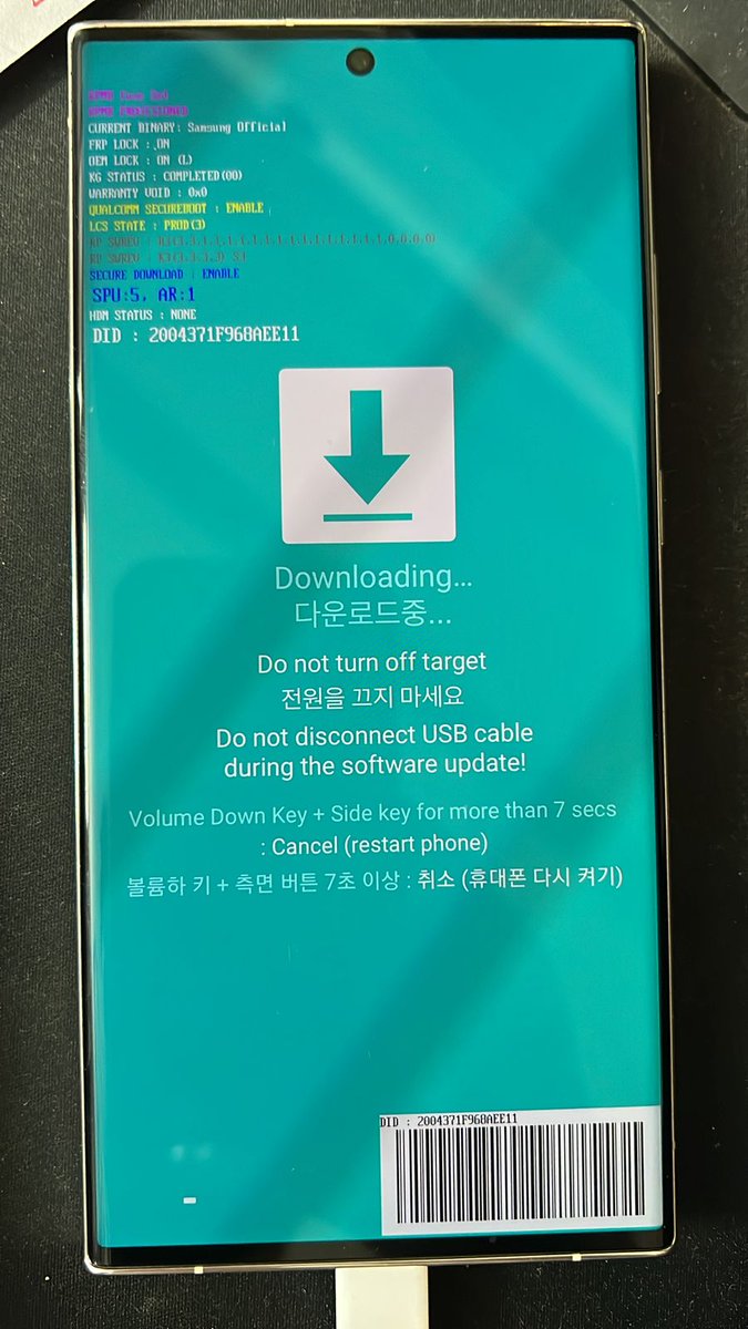 Abhi8_Khanna's tweet photo. Many users have asked me how to downgrade their devices to One UI 5.1 after updating to One UI 6, which has been buggy for many users so far. In case you want to downgrade your device to One UI 5.1, below is a step-by-step guide that I have made :

In order to Downgrade your device, first you'll have to install SmartSwitch app on your Laptop/PC and take backup of your device. 

(Note : If you've locked your notes in the Notes app then unlock them first or else they will not get backed up on SmartSwitch. Same goes for Secure Folder,if you want to backup your Secure folder data first move it out of the Secure Folder).

Then you'll have to download the firmware on your Laptop/PC which you want to flash on your device (in your case it's One UI 5.1). You can use https://t.co/fobSbrmeB1 to download the firmware for free.

Then you'll have to install the latest version of Odin on your PC (install v3.12.7).

Once the firmware download is complete,unzip the firmware folder.
After unzipping the folder, you'll see files named BL,AP,CP,CSC & HOME_CSC.

Now Turn Off your device,after it's Turned Off, press and hold Volume UP and DOWN Keys together and plug-in your device to your Laptop/PC. This will put your device in "Download Mode" (it's a blue screen with Korean stuff written on it).
Once you're on that screen press the Volume UP Key to continue. 

Now open the Odin app which you installed on your device earlier.
Over there you'll see the BL,AP,CP,CSC empty boxes. Click on them one by one and choose the respective files from the firmware folder (Like the BL file will go into the BL box, AP in the AP box etc.).

(Note: When you get to the CSC box,choose the CSC file ONLY from the firmware folder and not the HOME_CSC file).

After you've placed all the files in their respective boxes on Odin,click START on the bottom. Now wait for the process to finish. Once it's done,your device will Restart and you'll see the "Welcome" screen on your device. 

And Voila! Your device has been successfully rolled back to One UI 5.1 !!

Now you can restore the data on your device which you've backed up earlier on SmartSwitch app on your PC.