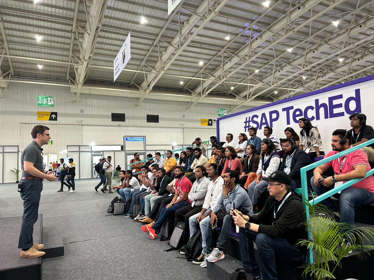 MindsetERP's tweet photo. It was a packed house to see @SAP Mentor, Industry Pundit, and Mindset Development Leader @esjewett at #TechEd in Bangalore.
#Sapcommunity #SAPBTP #SAPFiori #SAPDevOps #SAPs4HANA #SAPui5 #SAPEWM #SAPECC
#devtoberfest #TechEd2023 #SAPTechEd https://t.co/JVIrP6Qwno