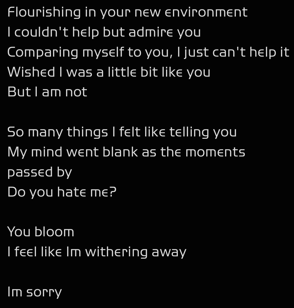 yaroumme's tweet photo. Life has been a little difficult lately.
I hope you are well.
I decided to write down intense thoughts and feelings into short sentences lately, it helps me calm down and package what is going on in my mind and acknowledge it, even if just a little.
Bit by bit
Bit by bit
Maybe. https://t.co/sbB6vIibjY