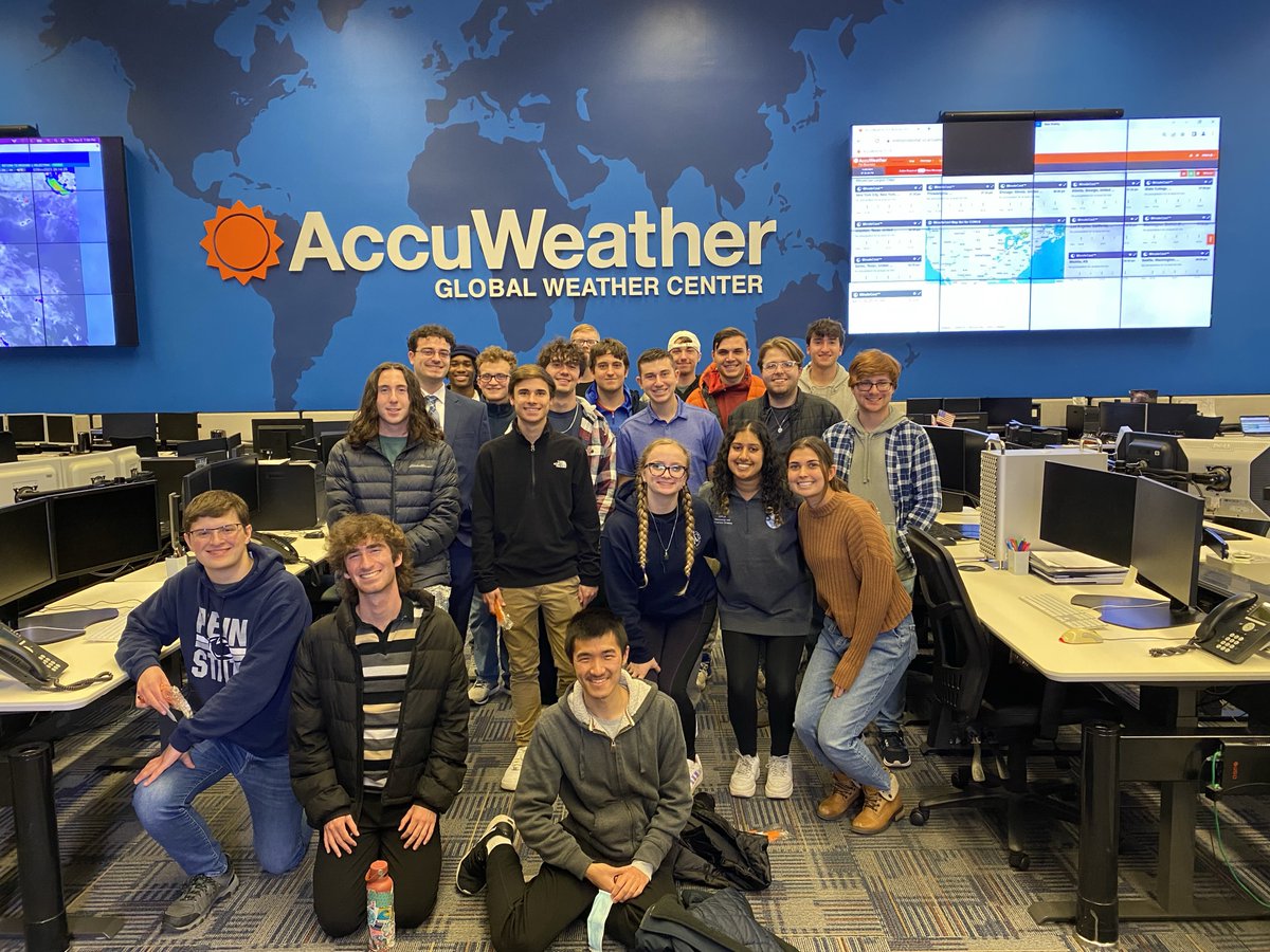 PSUBAMS and <a href="/PSUWeather/">Campus Weather Service</a> had an amazing time at the AccuWeather HQ Tour last night! A huge thank you goes to <a href="/accuweather/">AccuWeather</a> for giving an amazing tour and welcoming our students to the office!