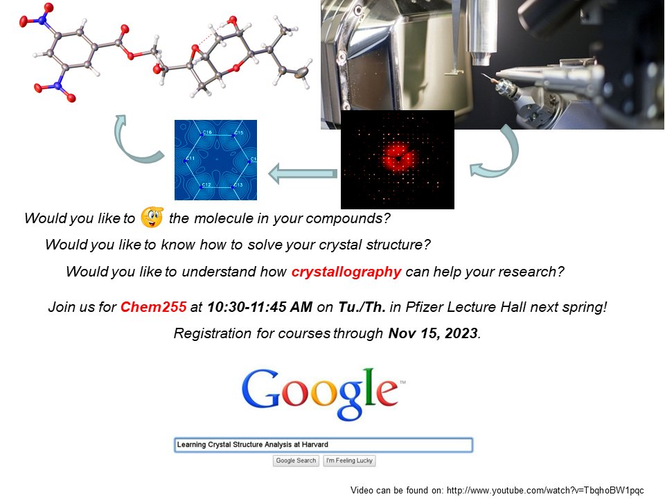 📢📢Join us for #Chem255: Practical Crystallography in Chemistry and Materials Science @HarvardCCB next spring. #Registration through Nov 15, 2023😃😃#graduate #undergraduate #postdoc #crystallography #education