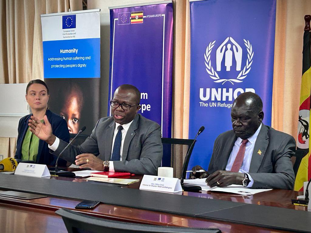 It was a pleasure for me today to join @RefugeesUganda Minister Hon. Hillary Onek & @UNHCRuganda Head @CrentsilMatthew, to affirm EU🇪🇺 commitment through @eu_echo to support Uganda's refugee response. Uganda is home to more than 1.5million refugees.
#EUandUganda 
#WithRefugees