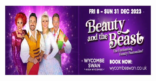 Dive into the enchanting world of #BeautyAndTheBeast this Christmas at #WycombeSwan. See the Beast's quest for love Dec 8-31 & catch the buzz on our #CornerMediaGroup displays! #fidigital #SeasonalHits #FamilyShows #PantoMagic #LocalTheatre #TicketAlert #WycombePanto