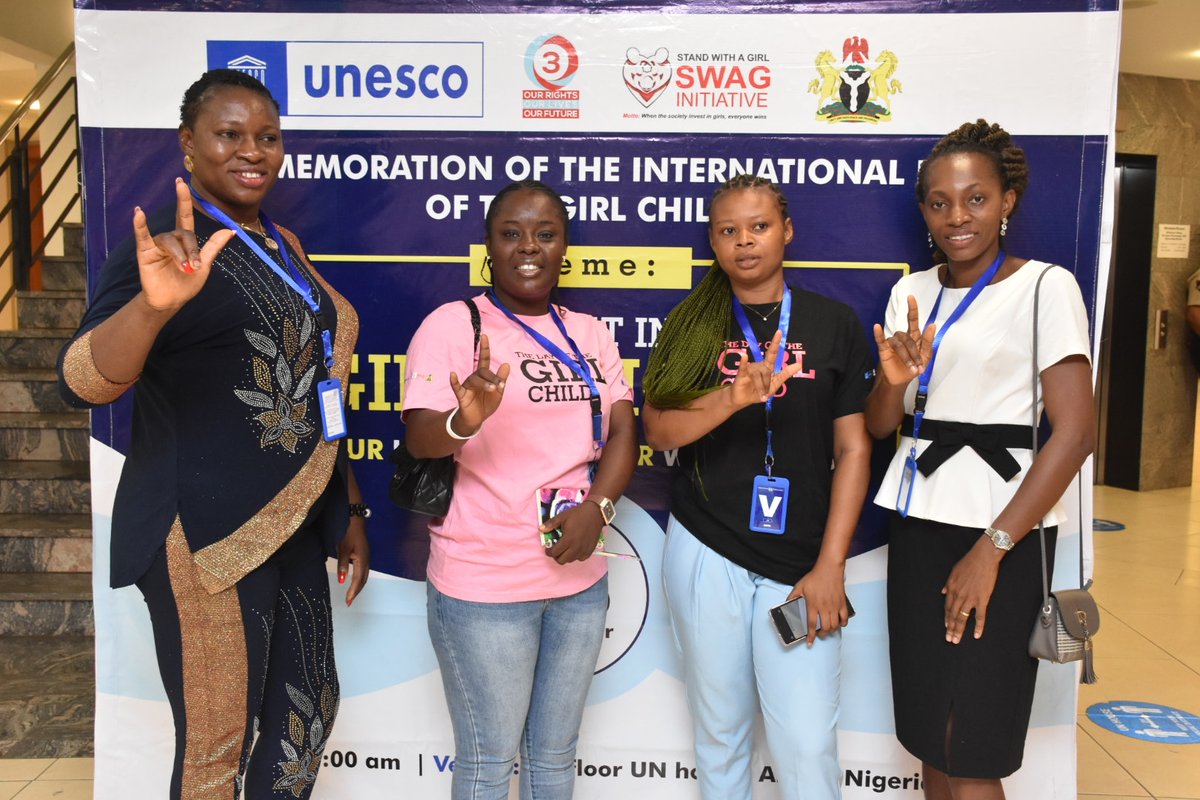 unesco_abuja's tweet photo. Inspirational images of participants from various schools at the International Day of the Girl-Child commemoration. Together, we empower and celebrate their rights, lives, and future! ๐ธ๐ #O3Project #GirlChildDay https://t.co/keylmrT8yF