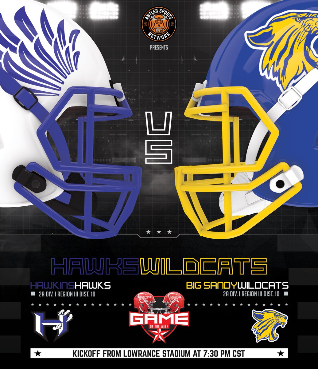 Tonight's HSFB season finale is a Battle of Highway 80 and a <a href="/SR_scouting/">Scouting Report</a> Game of the Week on ASN Radio!

🦅<a href="/hawkinshawksfb/">@HawkinsHawksfb</a> 😼<a href="/bigsandysports/">Big Sandy Athletics</a> 
🕰️Pregame 7:00 PM 
📻antlersn.com/listen
📊shorturl.at/ozMT7