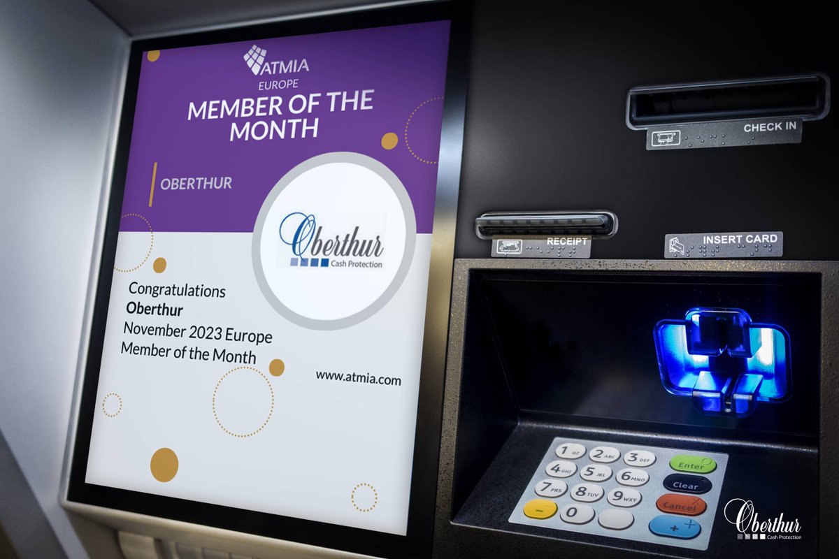 OberthurCP's tweet photo. Honored to be recognized by @ATM_Industry as Europe Region member of the month ! 🙏

Thank you for this incredible acknowledgement ! 🌟

Let’s protect cash together 🤝

#ATMIA #Oberthur #CashProtection https://t.co/qCDmOF1gPr