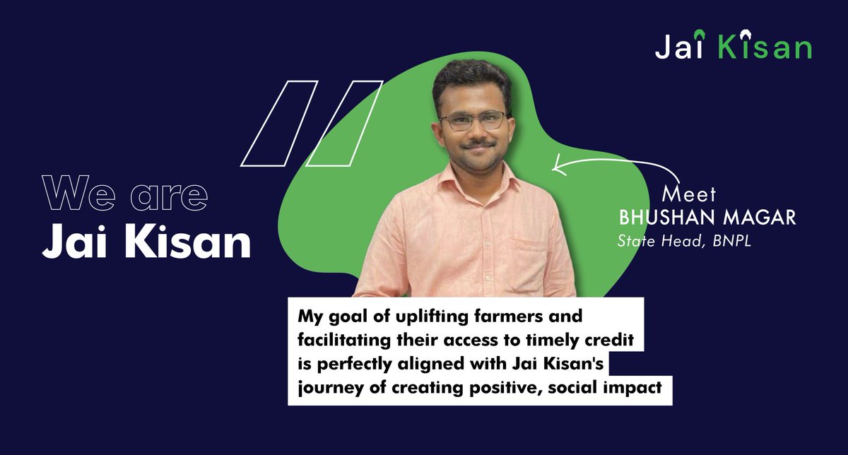 From intern to #BNPL State Head, Bhushan Magar's had quite an accelerated journey of growth at Jai Kisan. Hear his story here: linkedin.com/feed/update/ur…