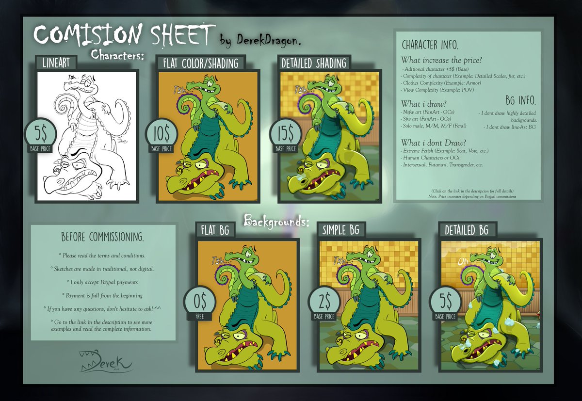 DDracodile's tweet photo. Commissions open! (only 3 Slots)
Hello ^^, here I am opening commissions for the first time, just in case someone is interested 🐊🐊👍

For more information click on this link:
https://t.co/WHVyL60nQV https://t.co/TkQ90Fk7GD