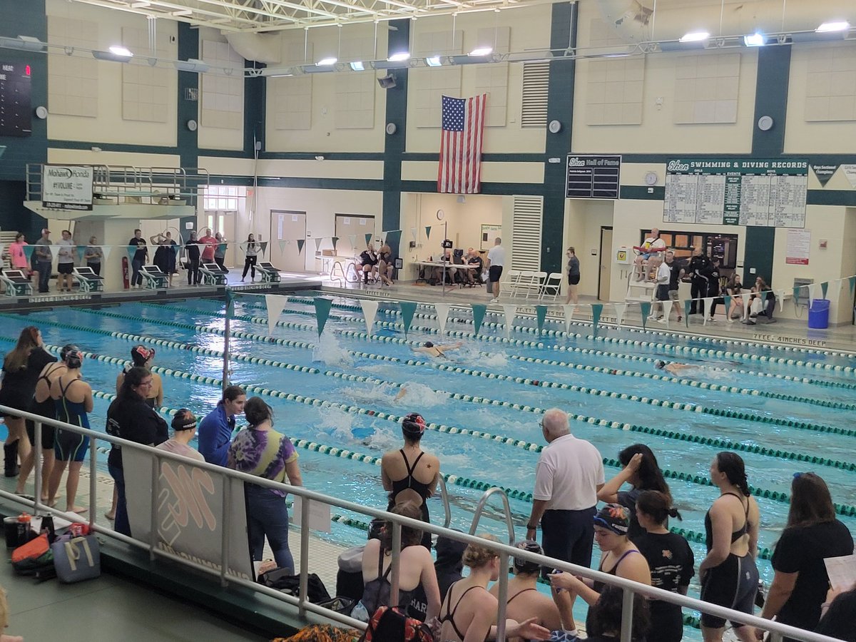 QbyAthletics's tweet photo. Girls Swimming and Diving are competing in the Division II Section 2 Championships today at Shen. M. Mulder is seen in lane 4 qualifying for tomorrow's championship finals. Go Spartans! https://t.co/MseqSMPROs