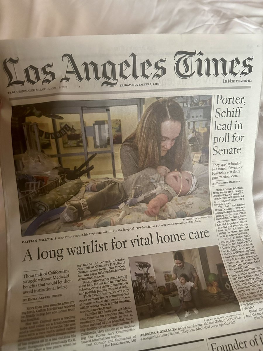 nicolejorwic's tweet image. Front page, above the fold @latimes story on #WaitLists for Aging and Disability Care via #HCBS on the last day of #CareFest 

Happy to talk to @AlpertReyes and go full on  #Medicaid wonk to talk about making these services mandatory &amp;amp; the nearly 1 million waiting #CareCantWait
