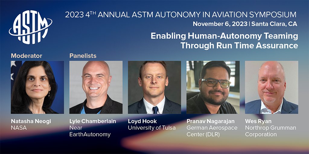 Curious how humans & machines are working together? Our CTO Lyle Chamberlain will be discussing how to assure aerial autonomy systems that work reliably & intuitively. Join @ASTMIntl's 11/6 panel to learn about the future of human-machine collaboration. na.eventscloud.com/ereg/index.php…