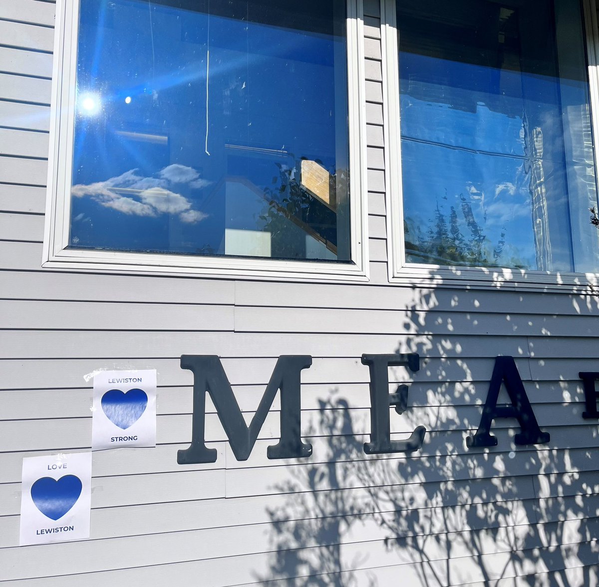 MEA staff from around the state show love for the city of Lewiston on #LoveLewistonDay We are asking all educators to show their support. 💙 #LewistonStrong