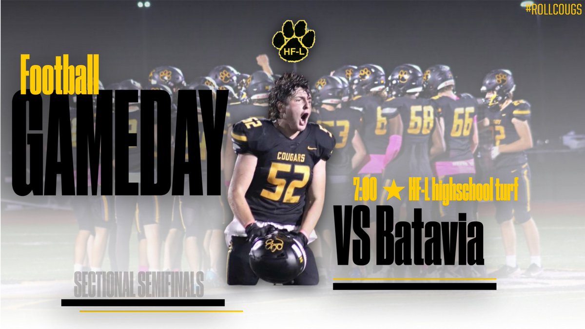 HFLCSDAthletics's tweet photo. Tonight the cougars take on Batavia for the semi final round of sectionals. The game is home at 7pm. #rollcougs https://t.co/X59lyynyfZ