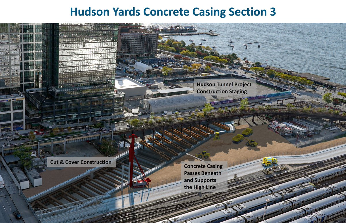 AmtrakNewEra's tweet photo. Today, we’re at the Hudson Yards Concrete Casing Sec. 3 project site, celebrating the start of construction in New York on the Hudson Tunnel project with @SenSchumer, @SecretaryPete, @GovKathyHochul, @SenGillibrand, @MitchLandrieu46, @GatewayProgNews and more! 🧵 #BuildGateway https://t.co/vt4kJYDk1Z