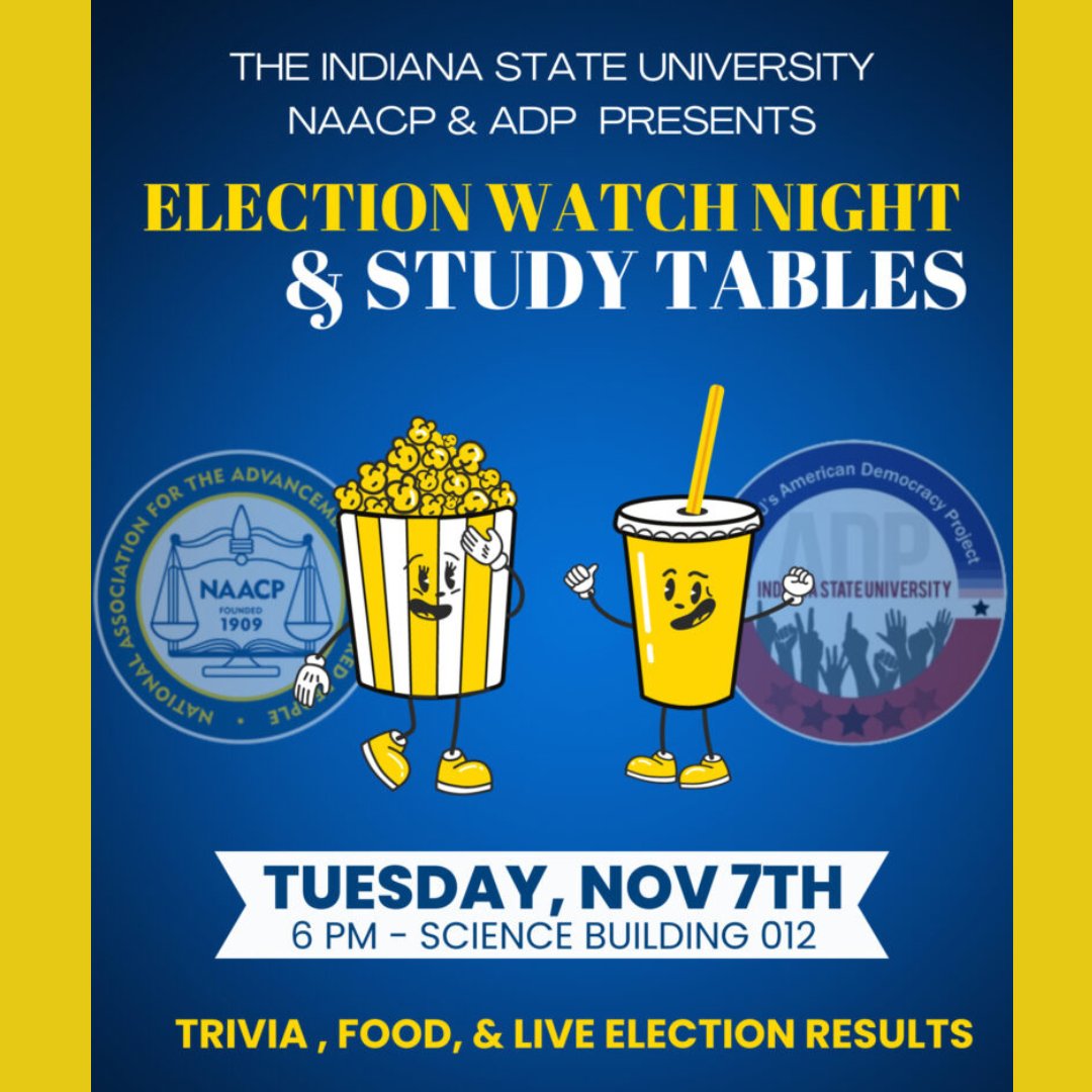 Join NAACP &amp; ADP for an unforgettable Election Watch Night! Study, savor delicious pizza and wings, test your knowledge with trivia questions, and witness the unfolding of history as we track the election results together!
#istatecomm