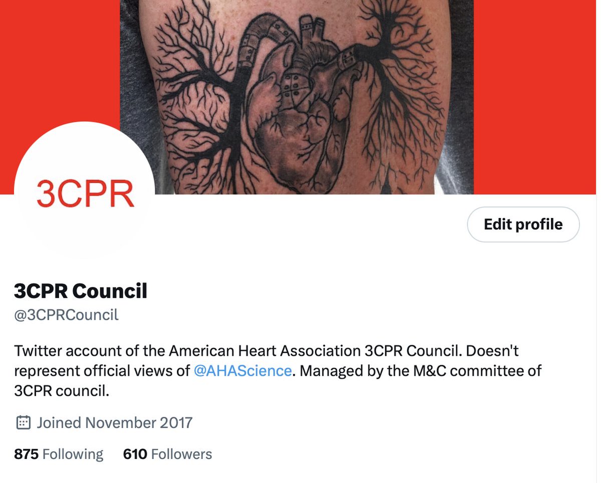 Friends! Pls help amplify the reach of @AHAScience @3CPRCouncil by getting us to 750 followers in time for live tweets from #AHA23 #RESS23! What is @3CPRCouncil? 🫀Cardiopulmonary ⚡️Critical ⚡️Care 😷Perioperative 🩸Resuscitation? professional.heart.org/en/partners/sc… @sarahmperman