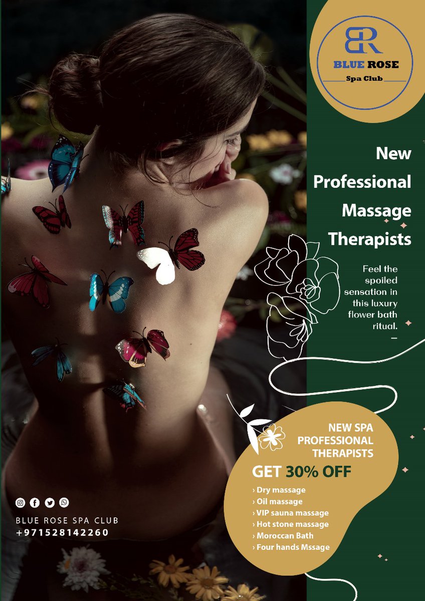 BClub90452's tweet photo. Indulge in ultimate relaxation at Blue Rose Spa Club 🌹✨ Contact us at +971528142260 to book your serene spa experience today! #BlueRoseSpa #Relaxation #SpaTime https://t.co/box375xwlN