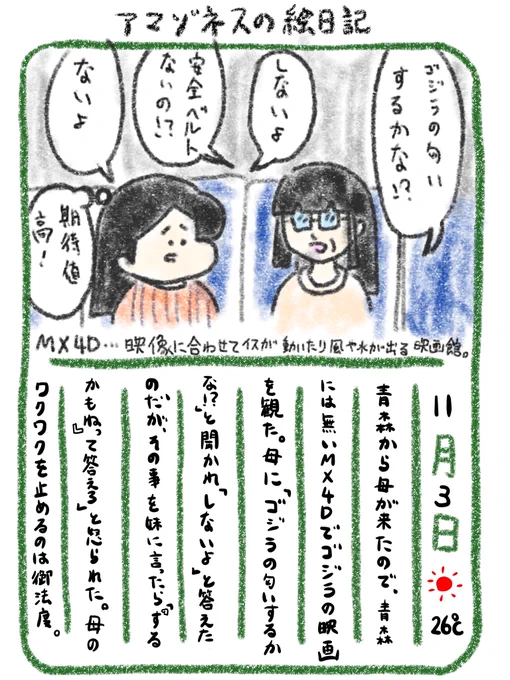 【絵日記】母が来た!