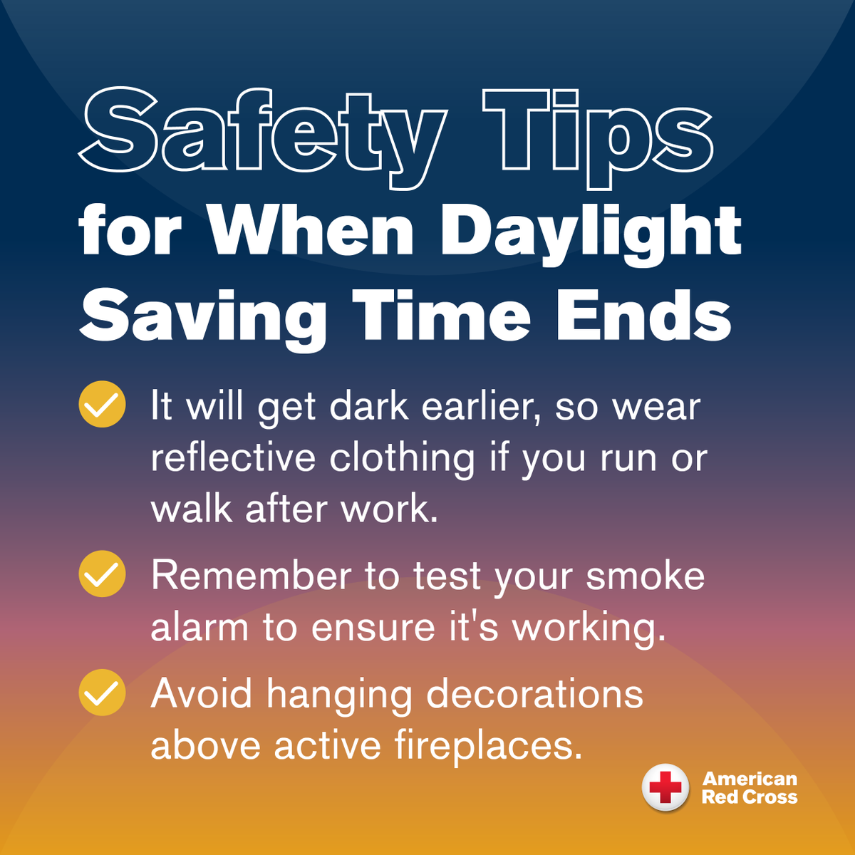 Early morning run? An extra cup of coffee? How will you savor the hour you get back now that #DaylightSavingTime is ending? Whatever you do, stay safe as the time changes by keeping these tips in mind. 👇🏽