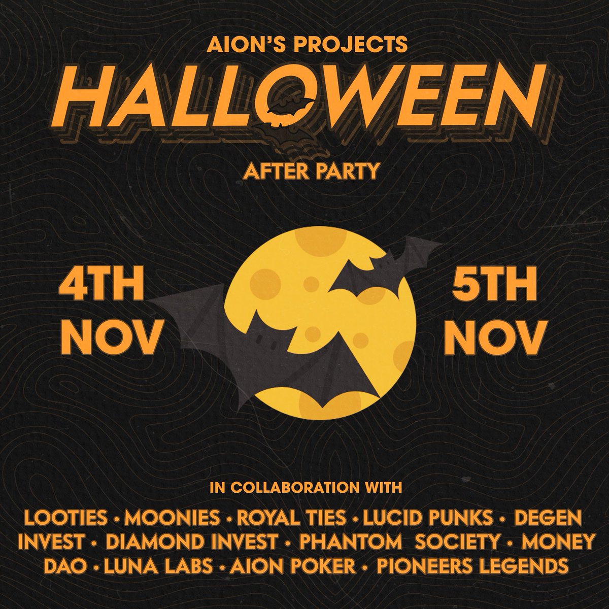 LootiesNFT's tweet photo. Good morning web3. Aion is ready to party 🎃🎉 https://t.co/3agIqPt94H