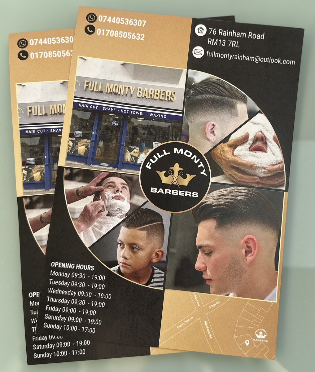 In search of a stylish haircut for your weekend plans? Look no further! Full Monty Barbers in Rainham delivers exceptional service.

#LocalServices
#BarberSpotlight
#WeekendReady