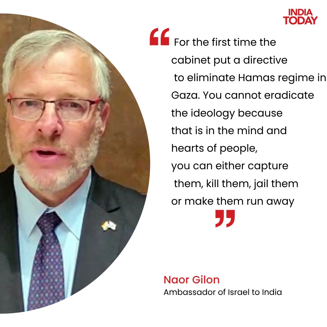 IndiaToday's tweet photo. Watch the exclusive interview of the Israeli Ambassador to India @NaorGilon as he talks about what is next in the war.

#Israel #NaorGilon #IsraelGazaWar #PrimeQuotes #5Live
 
Watch the full show:  https://t.co/XVW2Fn009W https://t.co/zIvPoKCfWw
