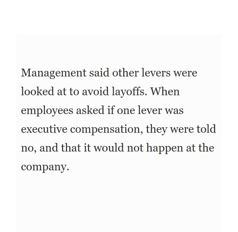DestinyBulletn's tweet photo. Bungie's management reportedly told employees that while other options were considered to avoid layoffs, Executive compensation was not one of them.

(per @PaulTassi) https://t.co/6sxSduWpZ3