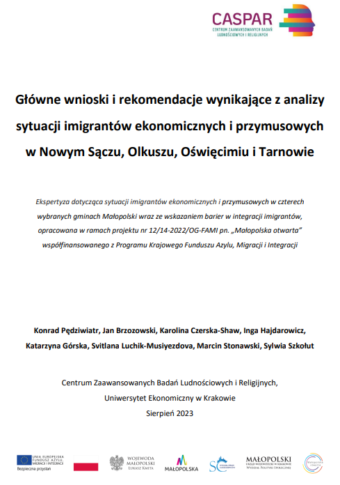 CASPARCracow's tweet photo. Na stronie Urzędu Marszałkowskiego dostępna jest już Ekspertyza dotycząca sytuacji imigrantów ekonomicznych i przymusowych w czterech wybranych gminach Małopolski, która została opracowana przez zespół badaczy @CASPARCracow. 
Zapraszamy do lektury: https://t.co/5mCelrFwoP https://t.co/UzbOGNVrVn