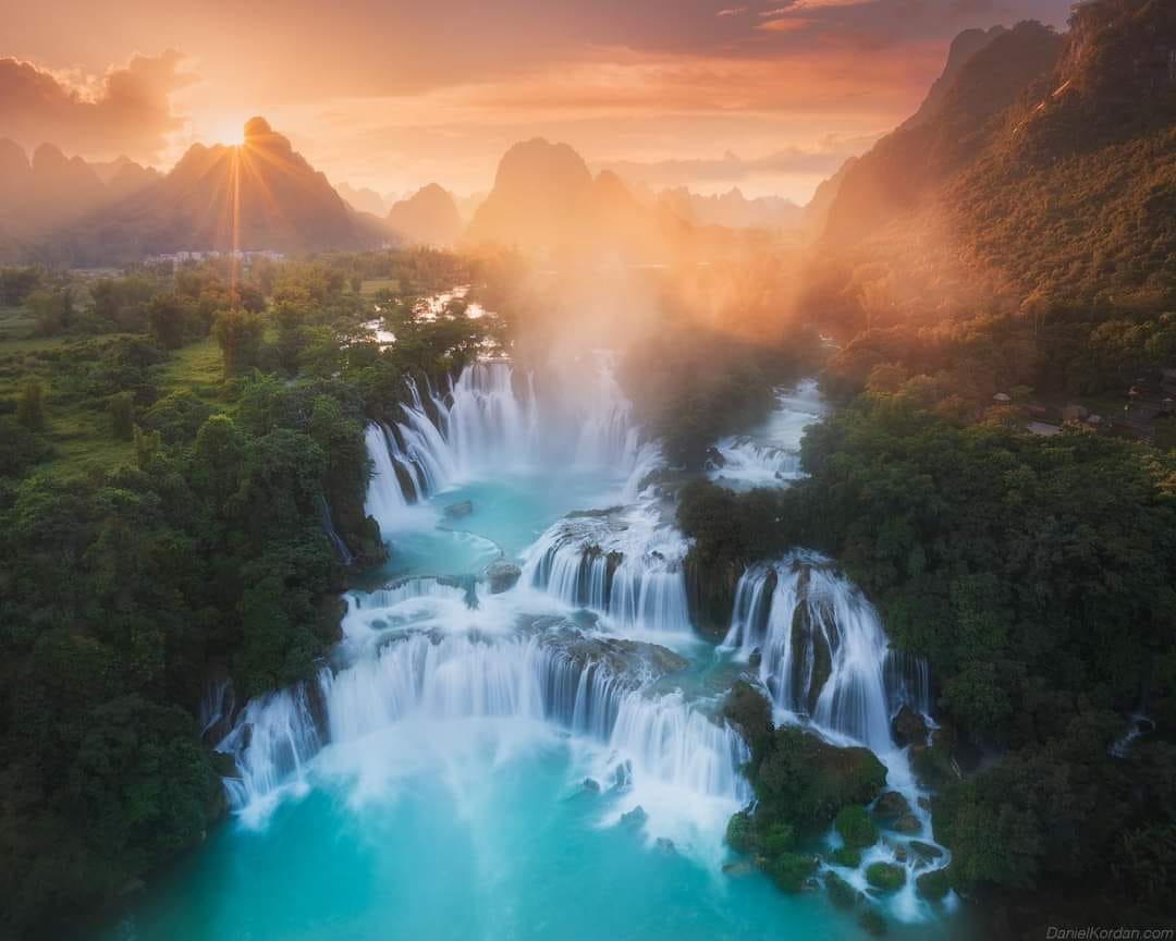 'Captivated by the awe-inspiring beauty of Ban Gioc Waterfall in Vietnam. Nature's majestic masterpiece in full display. 🌊🏞️ 
#BanGiocWaterfall #VietnamAdventures #NaturalWonders'