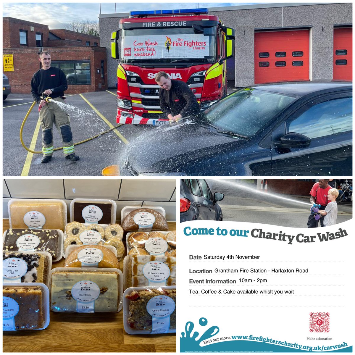 Grantham Fire Station (@granthamfire) on Twitter photo Don’t forget about our Car Wash tomorrow from 10:00am to 2:00pm; with money raised going to The Firefighters Charity <a href="/firefighters999/">Fire Fighters Charity</a>
Whilst you’re waiting, you can grab refreshments and a slice of cake - kindly provided by Wilcox Bakery.
We hope to see you there 🧽 🧼 🚙 🚒 Don’t forget about our Car Wash tomorrow from 10:00am to 2:00pm; with money raised going to The Firefighters Charity <a href="/firefighters999/">Fire Fighters Charity</a>
Whilst you’re waiting, you can grab refreshments and a slice of cake - kindly provided by Wilcox Bakery.
We hope to see you there 🧽 🧼 🚙 🚒