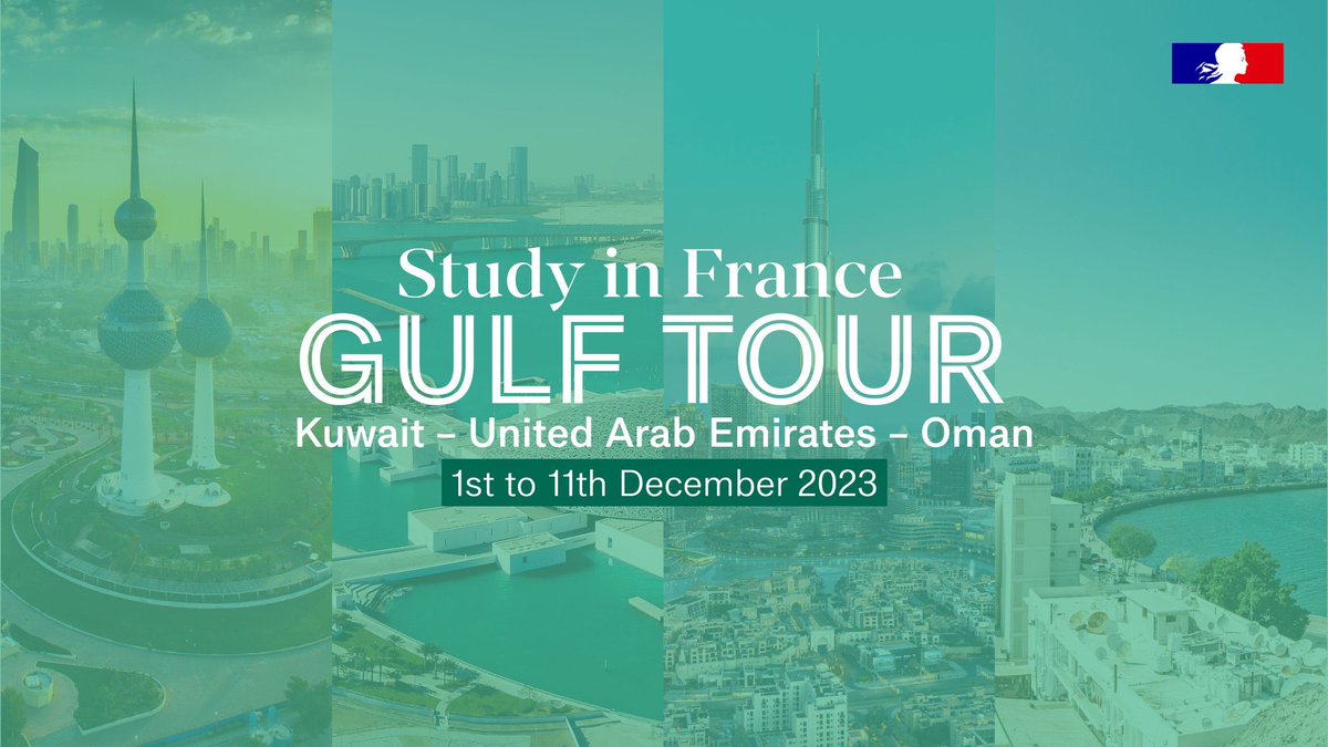 Plus que quelques jours pour vous inscrire à la #TournéeduGolfe 2023 !
👉 Salons étudiants et rencontres institutionnelles seront organisés lors de cette Tournée au Koweït, aux Emirats Arabes Unis et au Sultanat d'Oman du 1er au 11 décembre 2023. 🇰🇼🇦🇪🇴🇲
➡️ swll.to/YBVHh