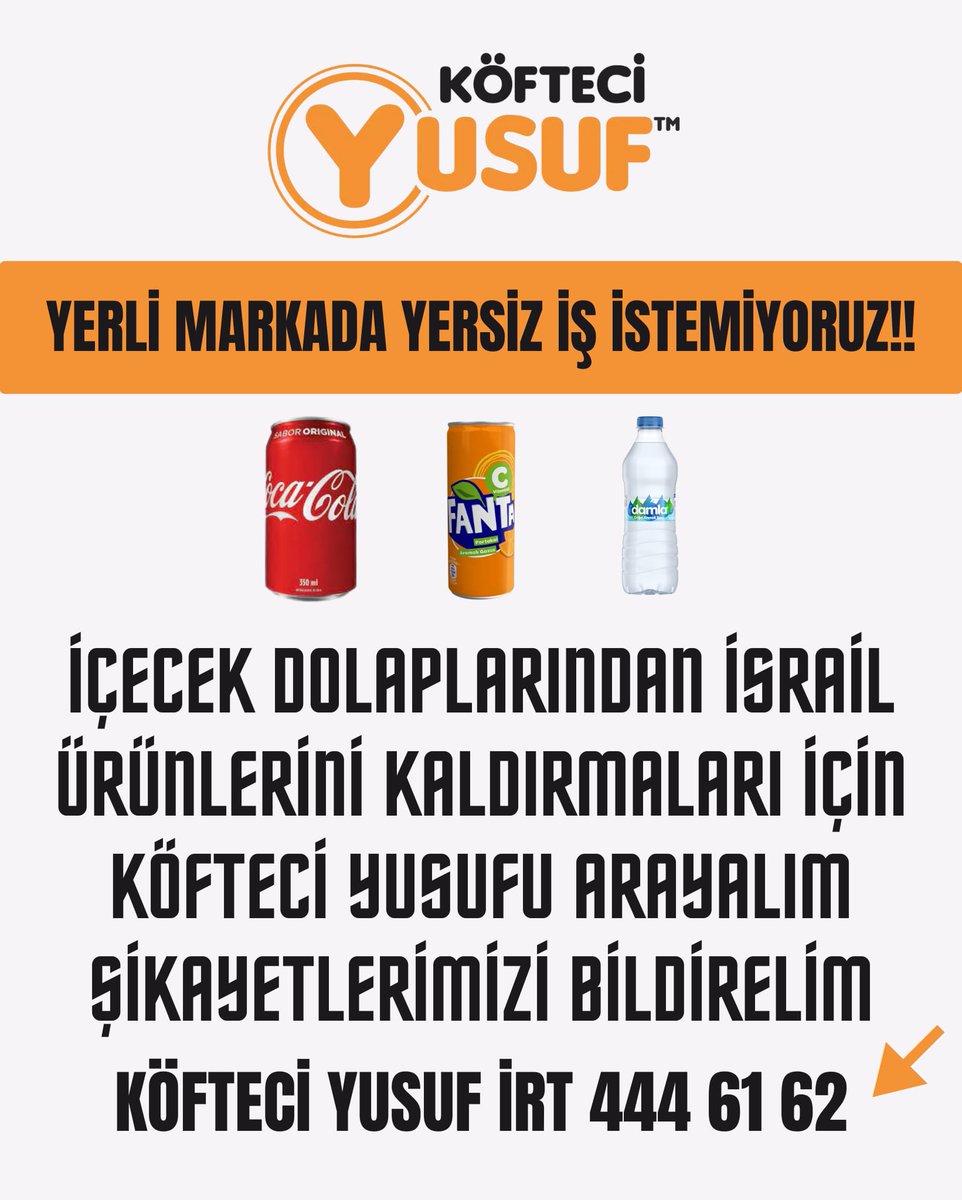 250 kusur şubesi bulunan köfteci Yusuf yetkilileri..
#raflardasiyonististemiyoruz 
<a href="/kofteciyusuftr/">Köfteci Yusuf</a>