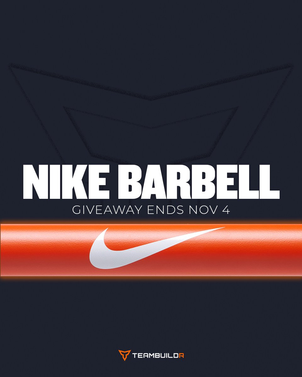 Don't miss out on a chance to win a Nike Barbell! ☑️

Hit the link to submit your name for a chance to win: 
content.teambuildr.com/nike-barbell-g…

#TeamBuildr #TeamBuildrNation #LevelUp #DitchExcel #StrengthandConditioning
