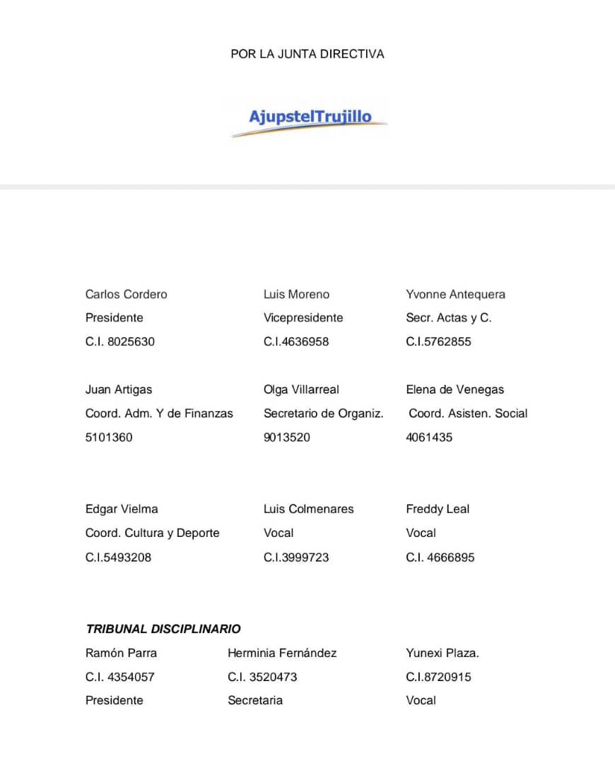 ccordeve's tweet photo. Carta abierta para el Presidente de #Cantv, Sr Jesús Aldana, donde denunciamos desde #Trujillo los atropellos sistemáticos q realizan en materia de salud a sus trabajadores Jubilados, Sobrevivientes y Activos de esta emp, se quieren hacer Luz para la calle y Oscuridad en la casa. https://t.co/iJXumjpDCC