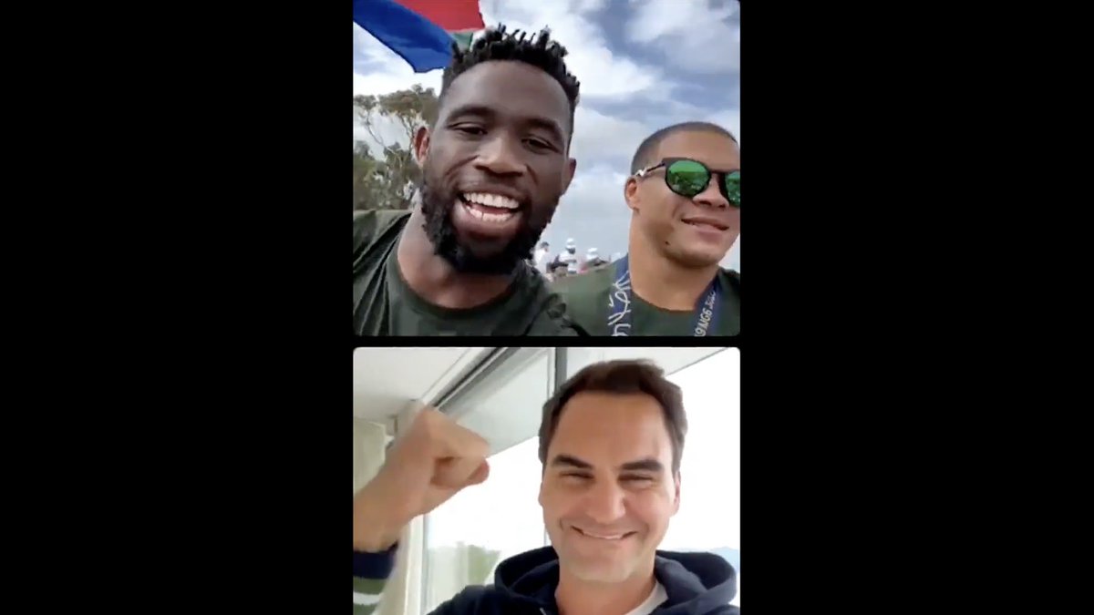 While en route to Langa and Bonteheuwal for the final leg of the Boks' Trophy Tour in Cape Town, Captain Siya Kolisi made a video call to former professional tennis player Roger Federer. capetownetc.com/videos/watch-s…
