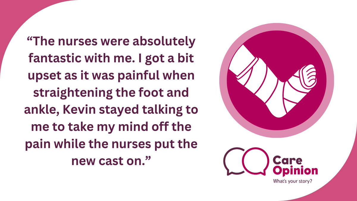CareOpinionScot's tweet photo. After a fall at a party, this patient with a broken leg thanks the #DaySurgery and #orthopaedics teams at #FVRH for their care and support before, during and after surgery. @NHSForthValley
Read more belowπ
https://t.co/gZrTlRWWaL https://t.co/HIQSP2GiRe