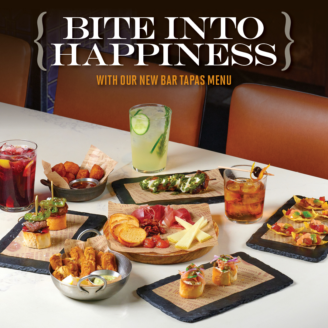 BullaGastrobar's tweet photo. Bite into happiness with our delicious new Tapas Happy Hour menu, available every day at the bar. Cheers! π₯
#bullagastrobar #spain #tapas #happyhour #drinks #barbites https://t.co/PriY71uHWj
