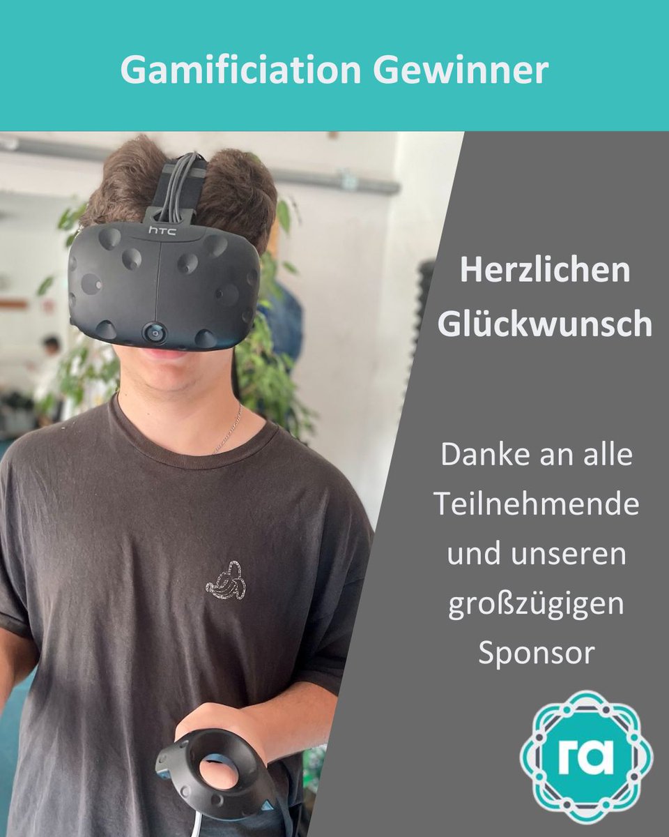 responsible_an's tweet photo. Der Sieger steht fest! Als Highlight gab’s eine VR-Brille, die wir für eine Teilnahme bei unserer Umfrage verlosen durften! Wir freuen uns mit dem Gewinner, den ihr hier bewundern könnt, und bedanken uns herzlich beim großzügigen Spender!
#ai #ki #trainingstation #inclusion https://t.co/u7ainewxeo