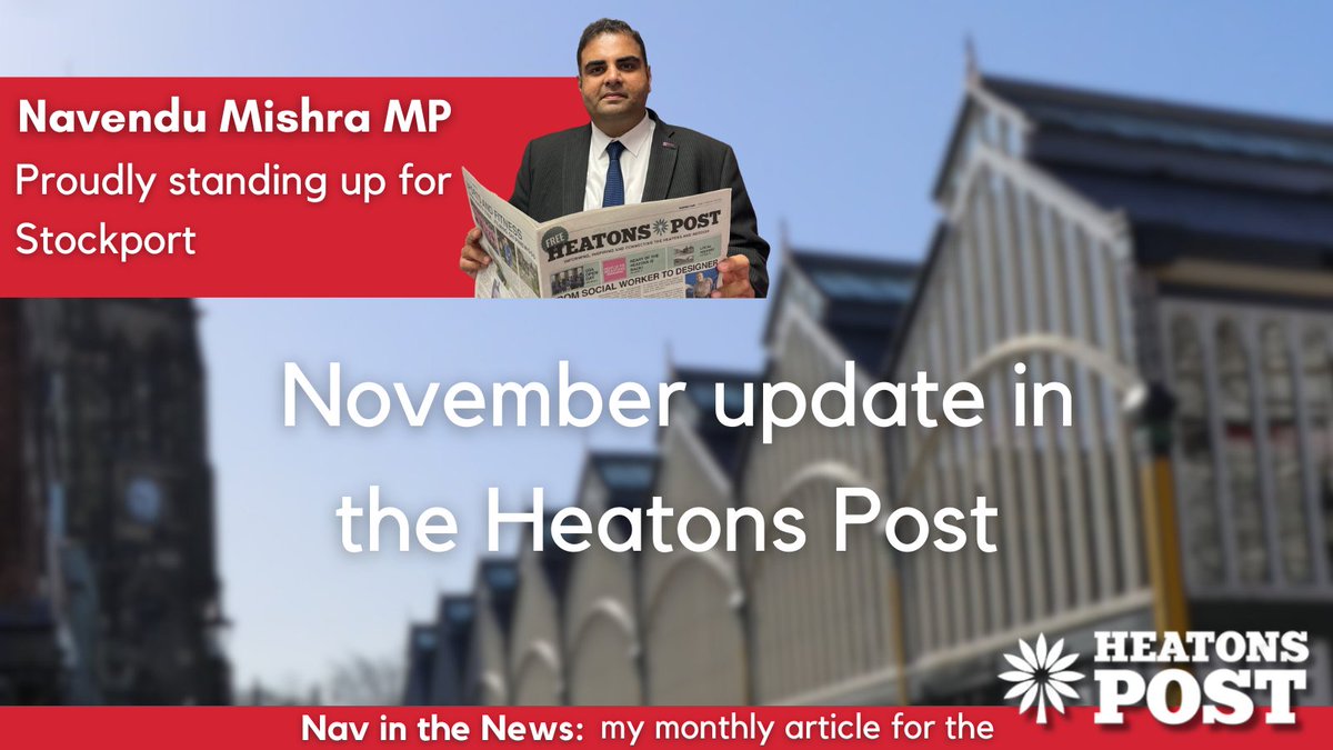 If you would like to hear more about what I have been up to in the constituency recently, my latest article for the @PostNewsGM is out now 👇🏾 navendumishra.co.uk/wp-admin/post.…