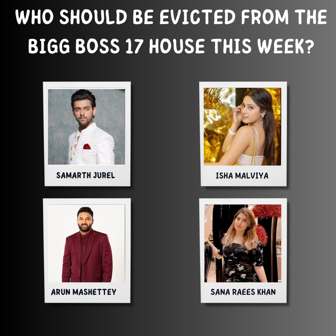 mid_day's tweet image. #MiddayPoll | 

Who should be evicted from the Bigg Boss 17 house this week?

#BiggBoss17 #BB17 #BiggBoss #SamarthJurel #IshaMalviya #ArunSrikanthMashettey #ArunMashettey #SanaRaeesKhan #WeekendKaVaar #WKV
