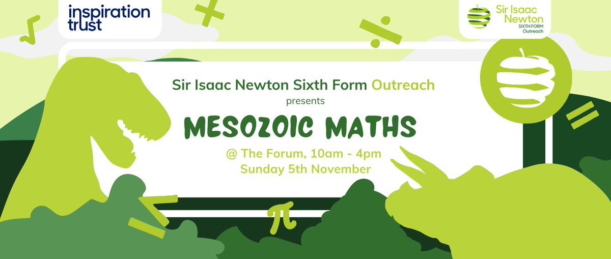 Sir Isaac Newton Sixth Form (@sirisaac6thform) on Twitter photo Try your hand at a range of T-riffic interactive maths games with our Outreach Team this Sunday 5th November at <a href="/TheForumNorwich/">The Forum Norwich</a> - you might just win a roar-some prize!
Visit their website for more details:
bit.ly/460z0Wf Try your hand at a range of T-riffic interactive maths games with our Outreach Team this Sunday 5th November at <a href="/TheForumNorwich/">The Forum Norwich</a> - you might just win a roar-some prize!
Visit their website for more details:
bit.ly/460z0Wf