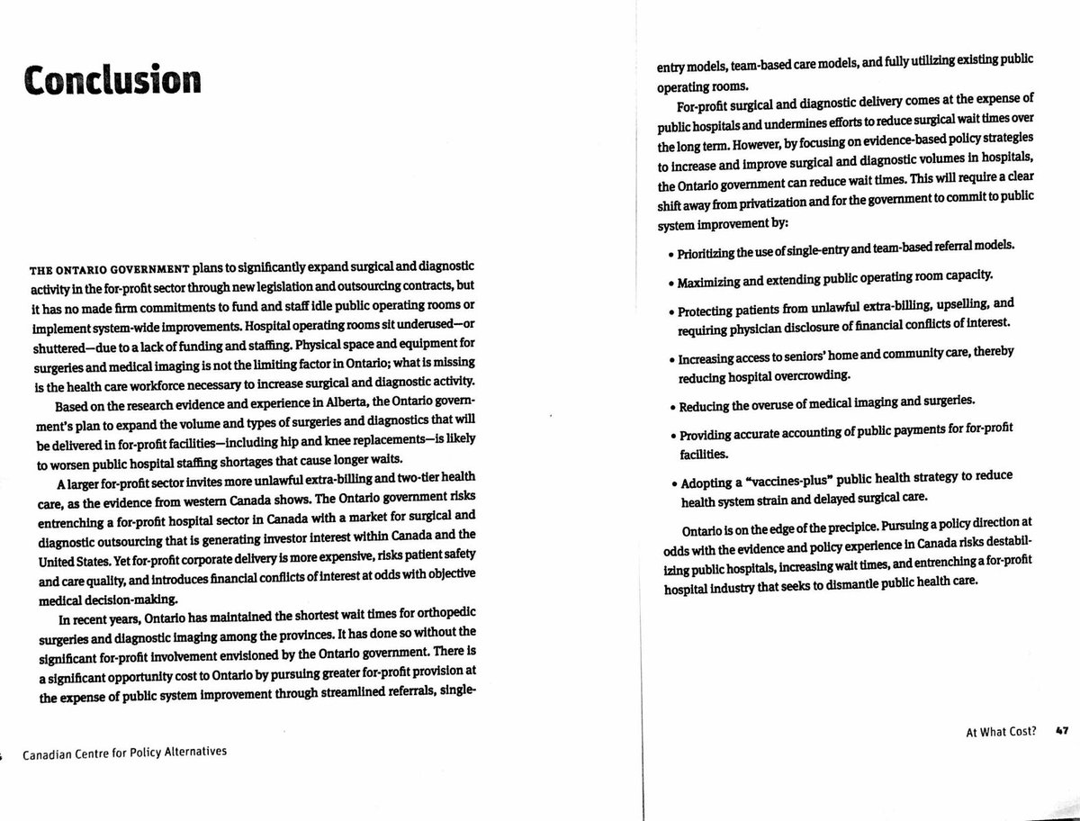 raghu_venugopal's tweet photo. A full repudiation of the Ford government privatization of Ontario healthcare approach was published today. The two final pages are damning. ⁦@a_longhurst⁩ ⁦@OntariosDoctors⁩ ⁦@ontarionurses⁩ ⁦@OntarioHealthC⁩ ⁦@OCHU_Healthcare⁩ ⁦@ccpa⁩ https://t.co/S0oDPlsoxy