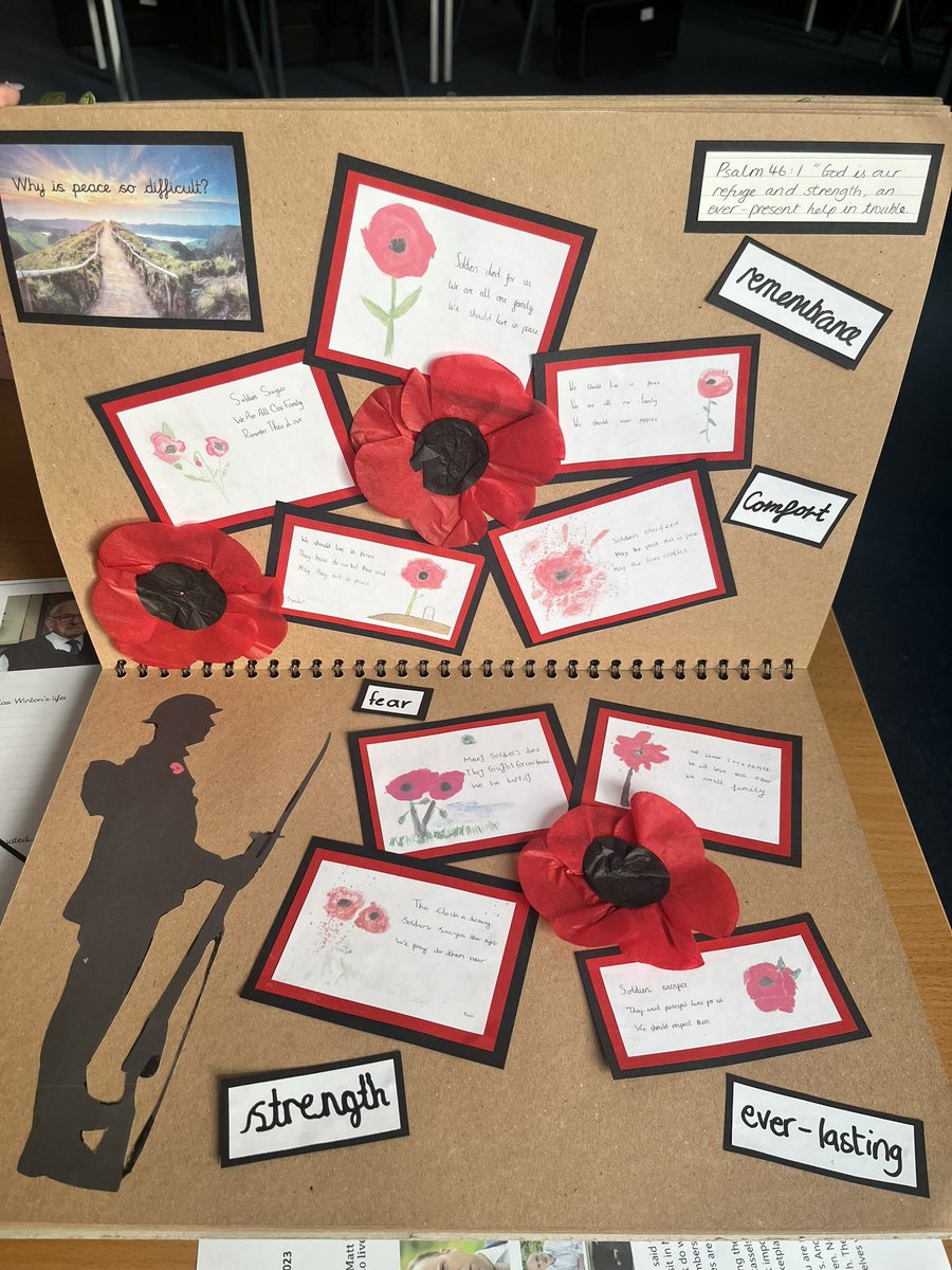 StJohnsRCRoch6's tweet image. ‘Why is peace so difficult?’ ❤️ #onefamilyinchrist #RemembranceDay #creativereflection #weremember