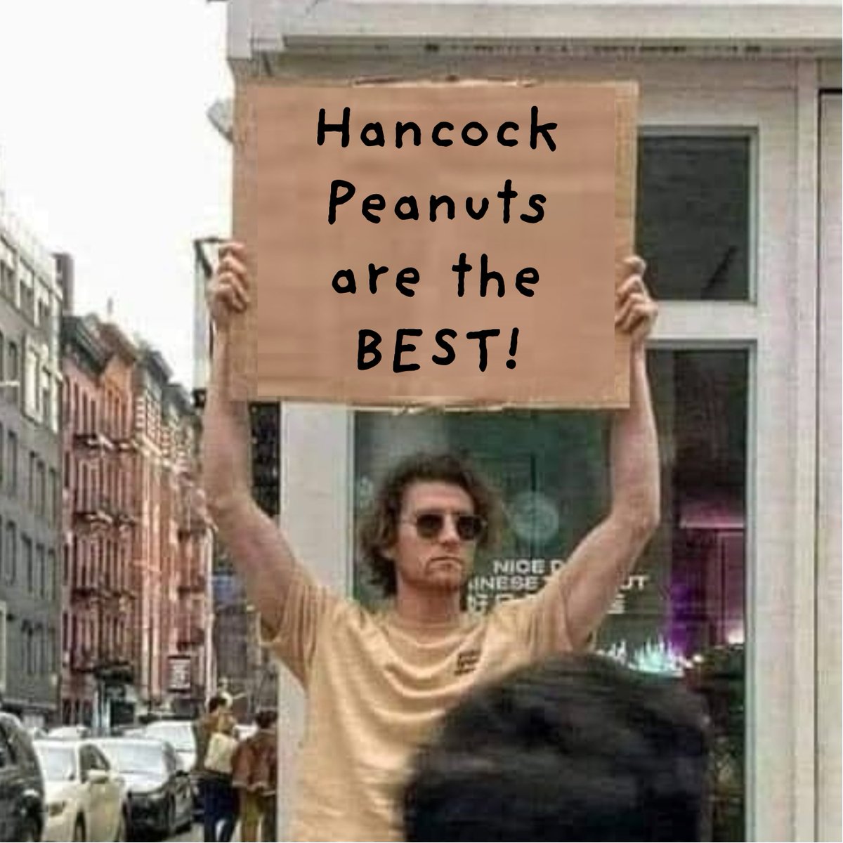 HancockPeanuts's tweet image. The Sign Guy knows all. hancockpeanuts.com/shop #signguy #hancockpeanuts