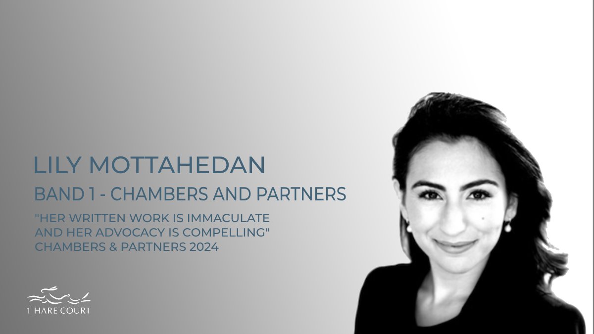 Lily Mottahedan is ranked Band 1 in the 2024 Chambers &amp; Partners guide.

CC

<a href="/lilymottahedan/">Lilymotta</a> 
<a href="/ChambersGuides/">Chambers and Partners</a>