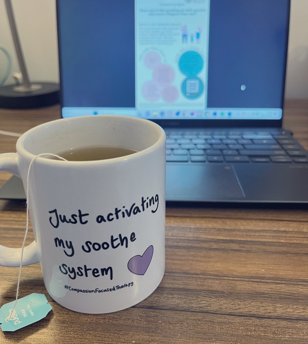 Trauma_Project's tweet image. Being reminded to activate my soothe system whilst doing research - special thanks to @Juliet_Young1’s cup!
#dclinpsy @UniofBath