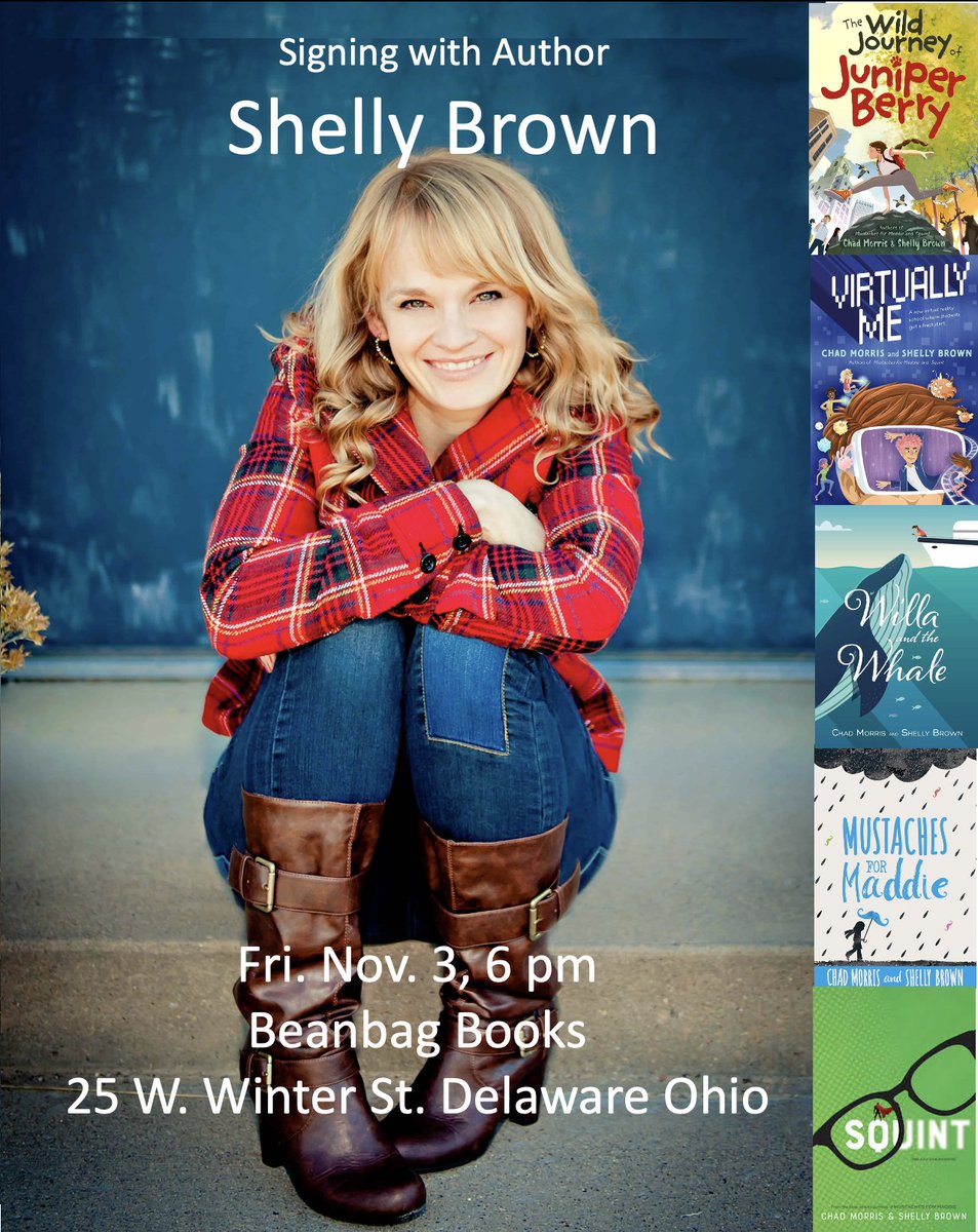 The amazing <a href="/SBrownwriter/">Shelly Brown</a> will be signing in Delaware Ohio tonight (Friday). Next week Wymore (Mon), Lincoln (Tues &amp; Wed), and Omaha, Nebraska (Thurs). Go on out. Nab a free poster. Buy a book. If not, my poor son is at home with me, eating my mediocre cooking for no reason.