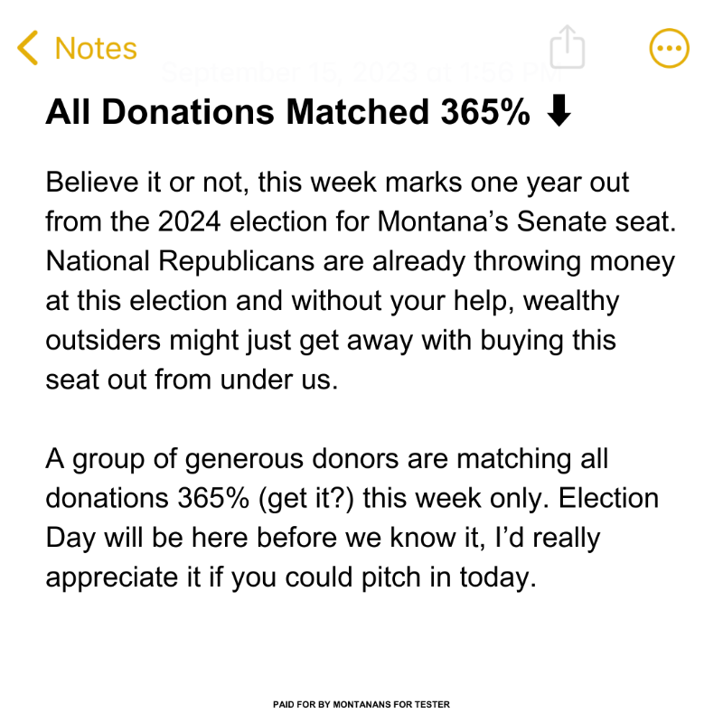 jontester's tweet photo. I’m asking if you can throw a few bucks toward my grassroots campaign since we’re now just one year away from the election. A couple dollars really goes a long way.

Every donation is being matched 365% this week and your support is vital in defending this critical seat.